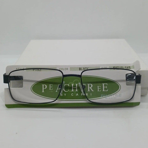 NWT MEN'S PEACHTREE EYEGLASS FRAMES PT92 BLACK - Picture 1 of 3